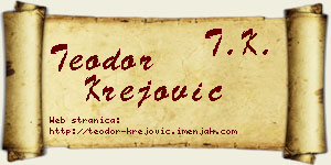 Teodor Krejović vizit kartica